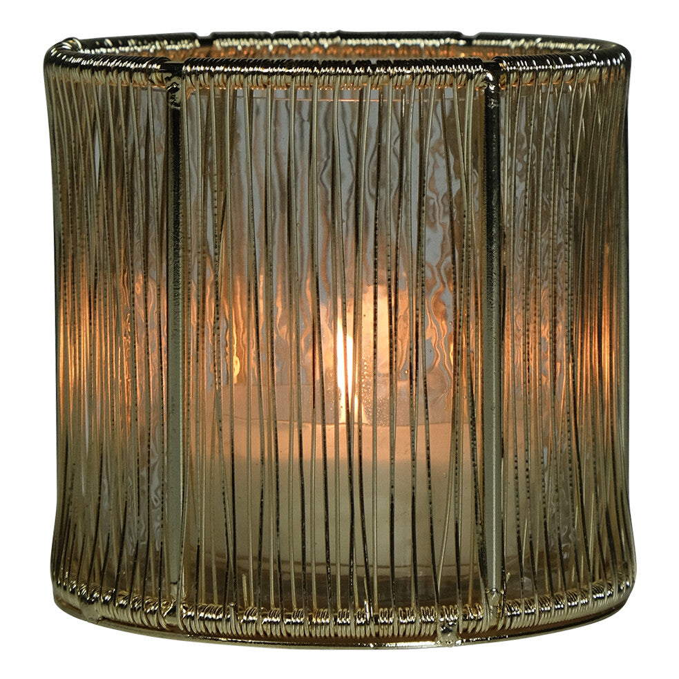 Goldener Teelichthalter / Windlicht – 2 Varianten