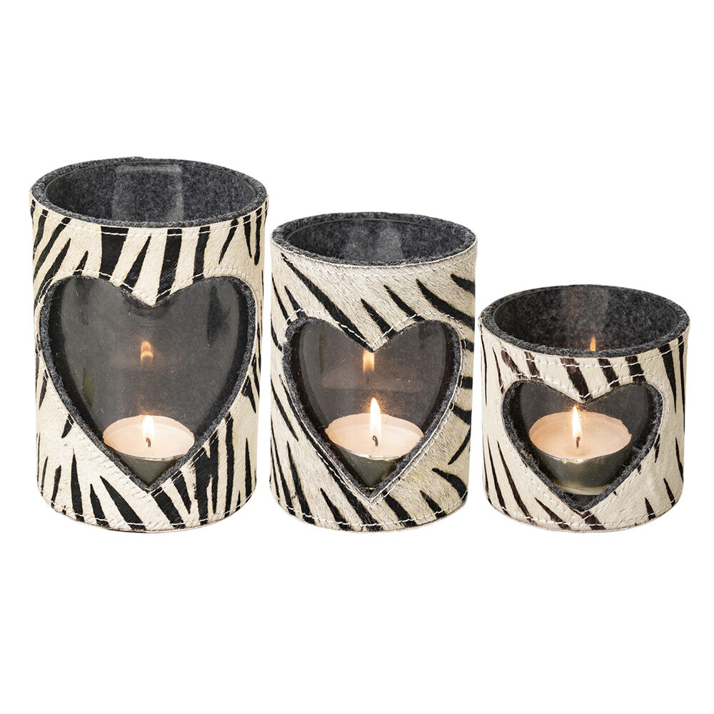 Zebra Kerzenhalter mit Herz – Stimmungsvoller Luxus