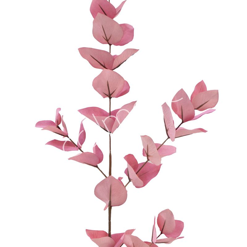 Colmore zijden eucalyptus kunstbloem roze 90 cm – Krokomingo