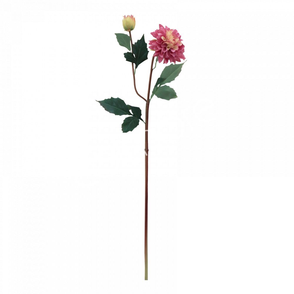 Zijdenbloem Dahlia Paars-Geel – Kunstbloem 80 cm