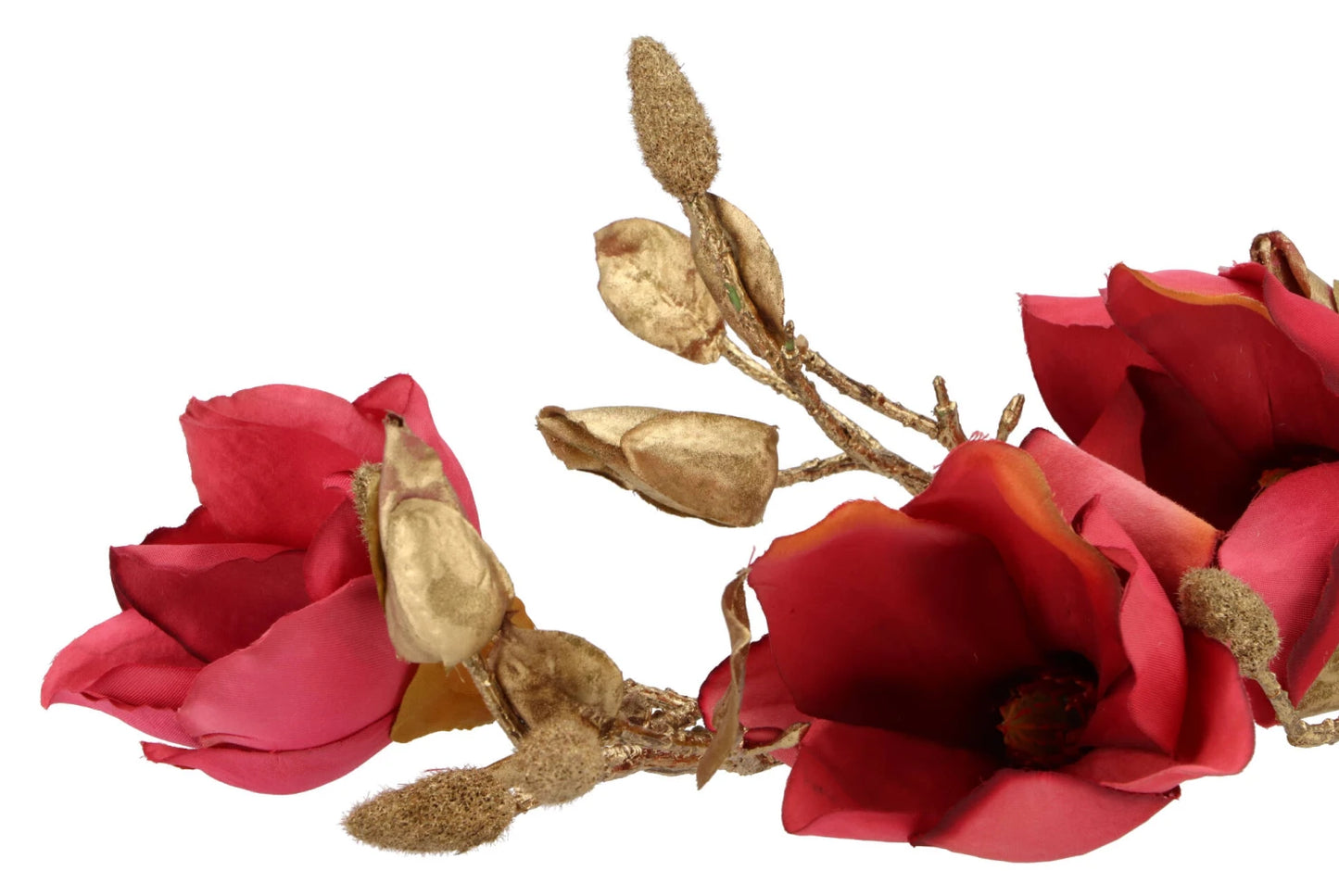 Zijdenbloem Goud met Roze Magnolia – 77 cm