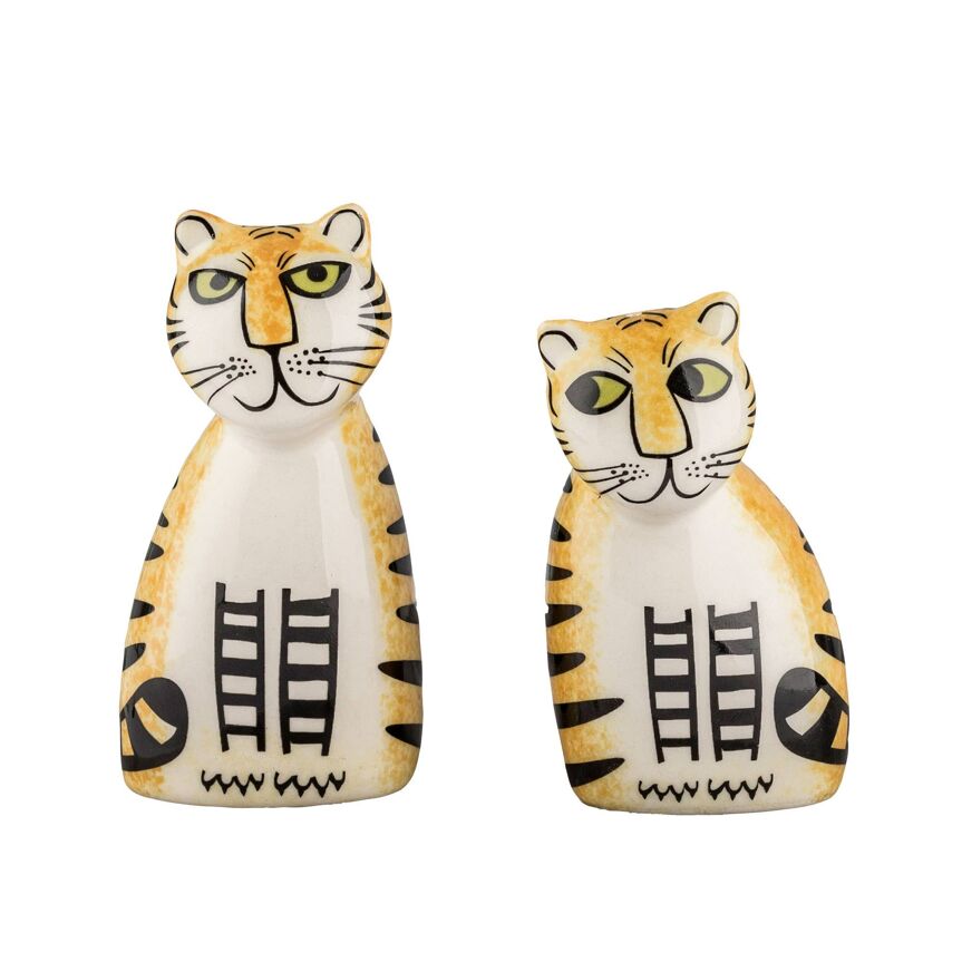 Tijger Peper‑ & Zoutstel – Handgemaakt Keramiek (2 stuks)