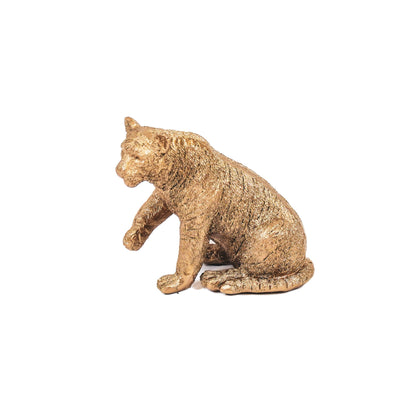 Sitzende Tigerstatue Gold