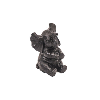 Zwart Beeldje Baby Olifant – Grappig & Decoratief