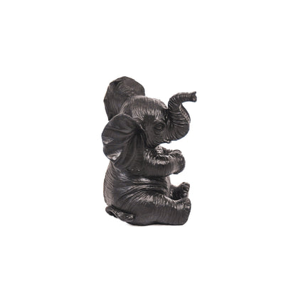 Zwart Beeldje Baby Olifant – Grappig & Decoratief
