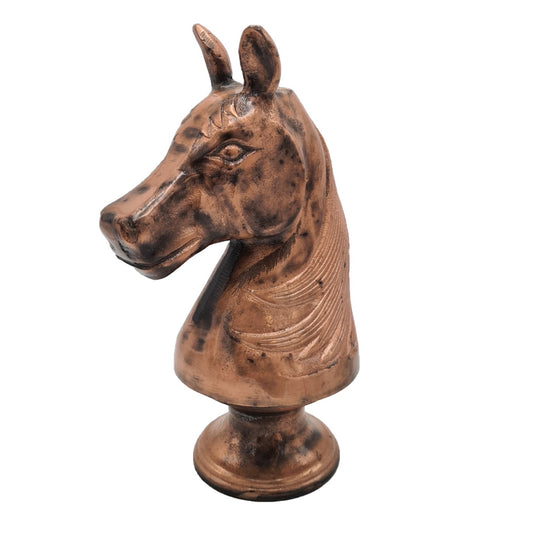 Handgemaakt paardenhoofd beeld in koper – schaakstuk Deco4yourhome® 31 cm