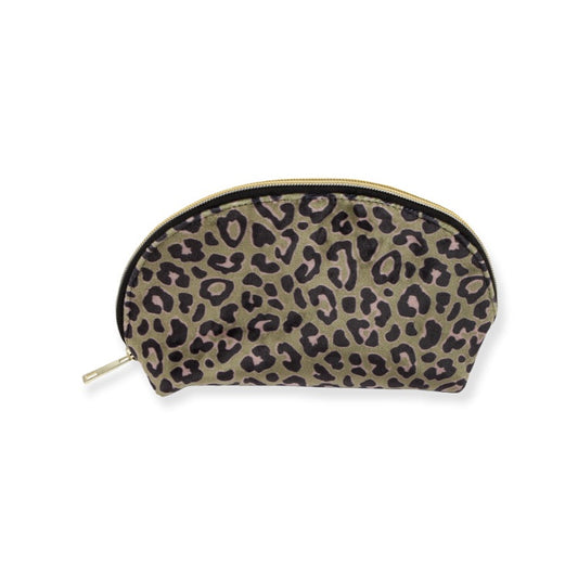 Etui met panterprint in groen, zwart, roze en gouden rits – Gifts Amsterdam – Krokomingo