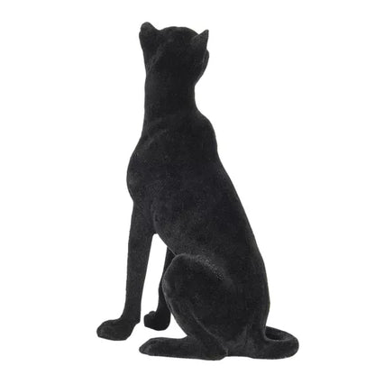 Zwart Panterbeeld Fluweel – Luxe Dierenbeeld 21 cm
