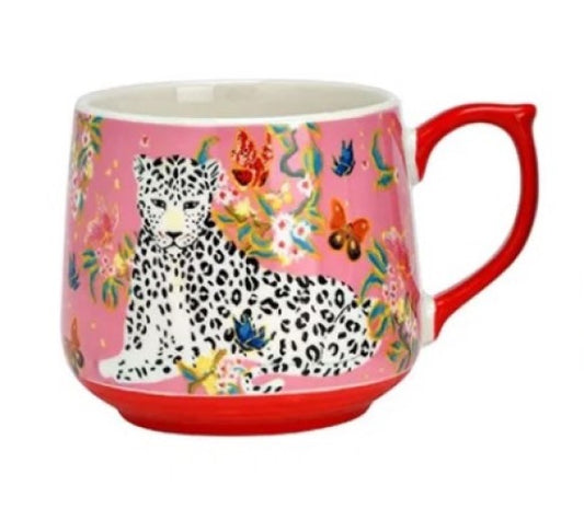 Luipaardmok met roze jungleprint en rood oor – Krokomingo