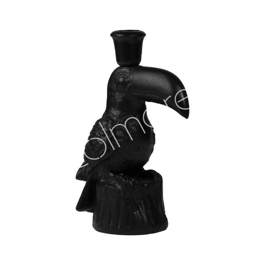 Zwarte toekan kandelaar 21 cm van Colmore – luxe dieren kandelaar