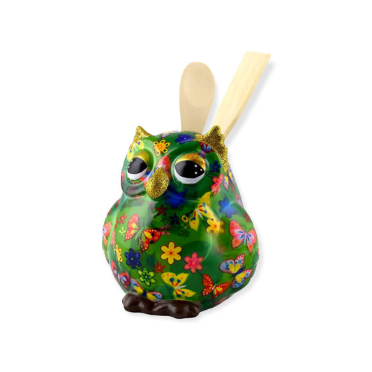 Keukengereihouder Uil Olive groen – Butterfly Dream Forestgreen – keramiek – met houten spatels