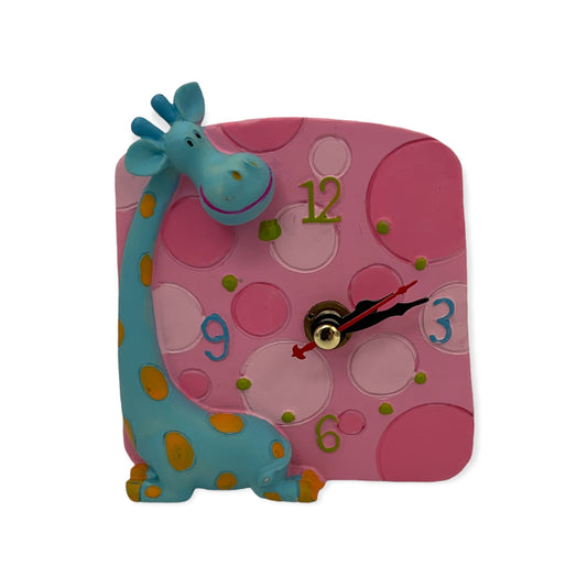 Kinderklok Giraffe – Blijvende Tijd in 4 Kleuren (9×10 cm)
