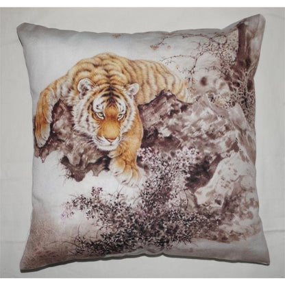 Tijger kussen velours 45x45 cm – fair trade sierkussen Only Natural