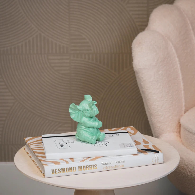 Beeld Olifant – Roze, Wit, Zand & Mint groen