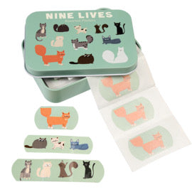 Kinderpleisters katten ‘Nine Lives’ van Rex London in vrolijk blikje
