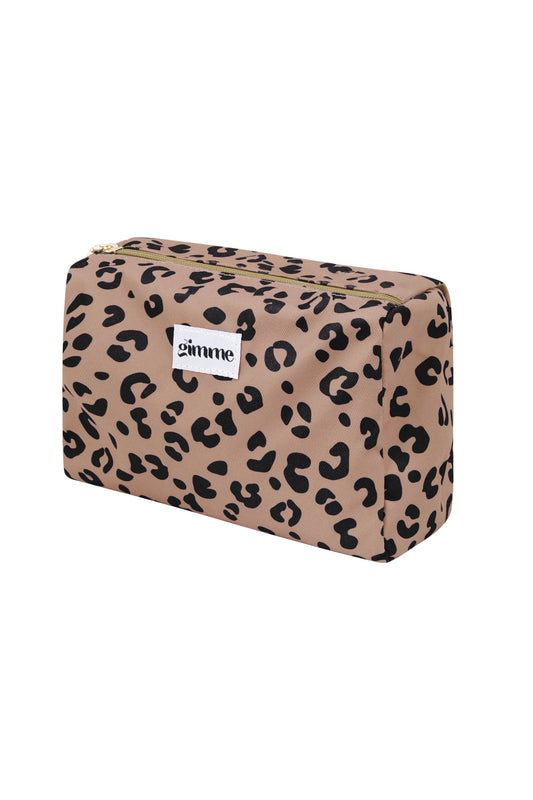 Wild Chic toilettas met panterprint en gouden rits – Krokomingo