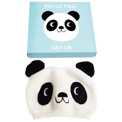 Schattig katoenen babymutsje Miko de Panda in geschenkdoos