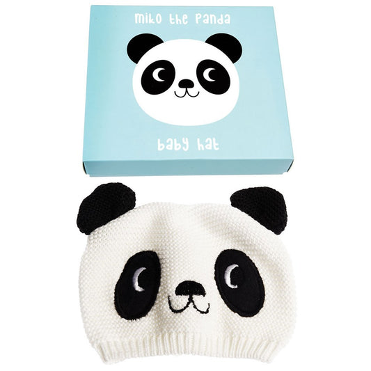 Schattig katoenen babymutsje Miko de Panda in geschenkdoos