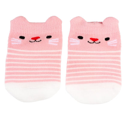 Baby Sokken Cookie the Cat – Roze (0–3 mnd)