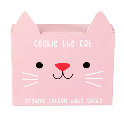 Baby Sokken Cookie the Cat – Roze (0–3 mnd)