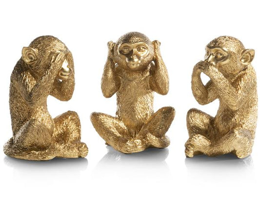 Set Gouden Apen – Horen Zien Zwijgen 3-delig van COCOmaison | Krokomingo