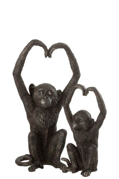 Beeld Aap Hart – Romantisch Apenbeeld 22,5 cm | Krokomingo