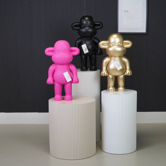Beeld Aap Legend van Housevitamin – decoratief beeld in goud, zwart of roze in meerdere formaten