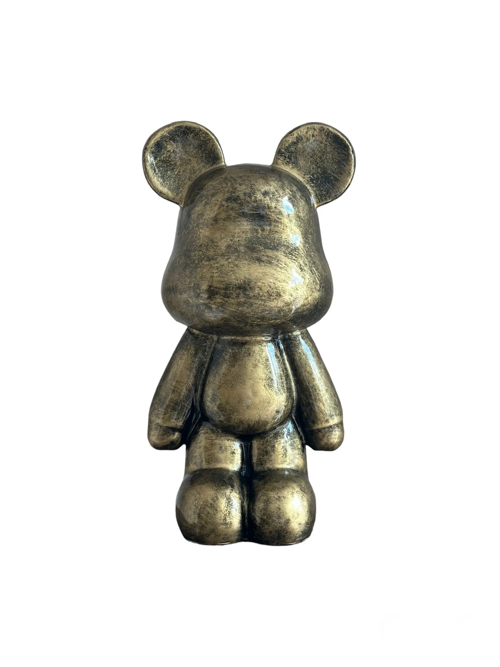 Groot gouden Popart teddybeer beeld 24,5x20x47 cm