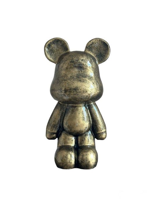 Groot gouden Popart teddybeer beeld 24,5x20x47 cm
