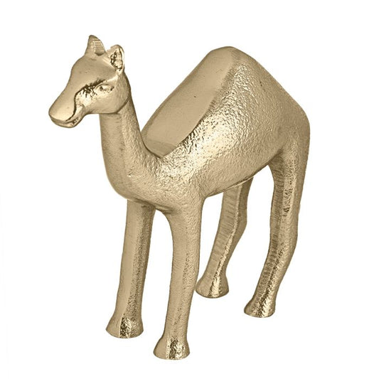 Handgemaakt gouden dromedaris beeld van aluminium – decoratief dierenbeeld van Eglo