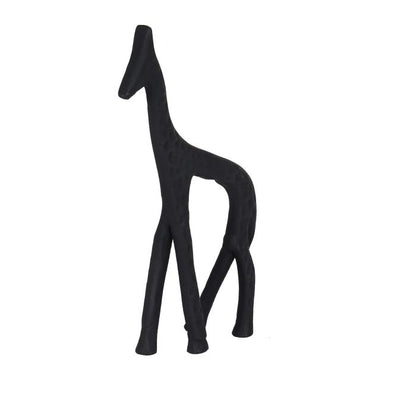 Minimalistisch giraffenbeeld zwart aluminium – 11x17 cm