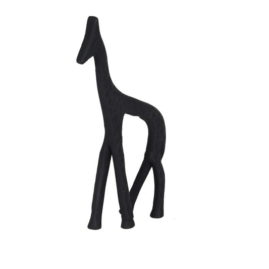 Minimalistisch giraffenbeeld zwart aluminium – 11x17 cm