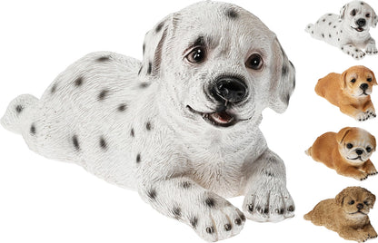 Liggend polystone hondenbeeldje – keuze uit 4 rassen – 21,5 cm breed – Krokomingo