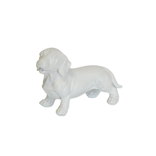 Housevitamin teckel hondenbeeld wit – moderne decoratie 20x8x15 cm