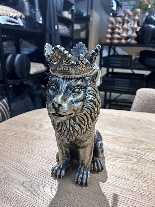 Bronzen kandelaar in de vorm van een leeuw, luxe woonaccessoire
