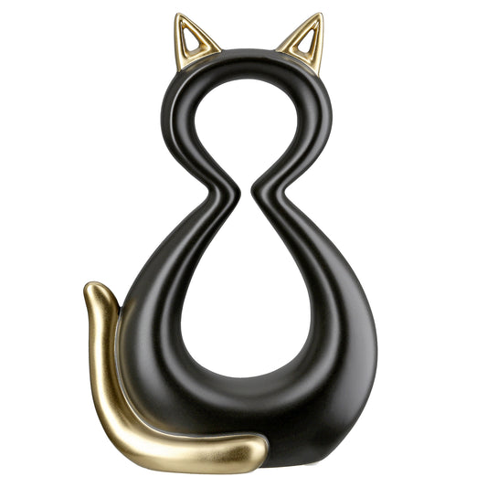 Artistiek Kattenbeeld – Zwart met Goud (2 Formaten)