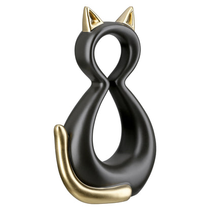 Artistiek Kattenbeeld – Zwart met Goud (2 Formaten)