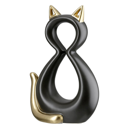 Artistiek Kattenbeeld – Zwart met Goud (2 Formaten)