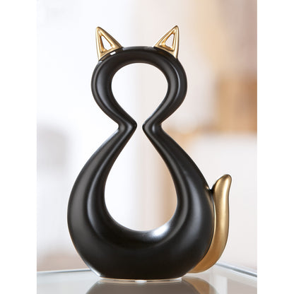 Artistiek Kattenbeeld – Zwart met Goud (2 Formaten)