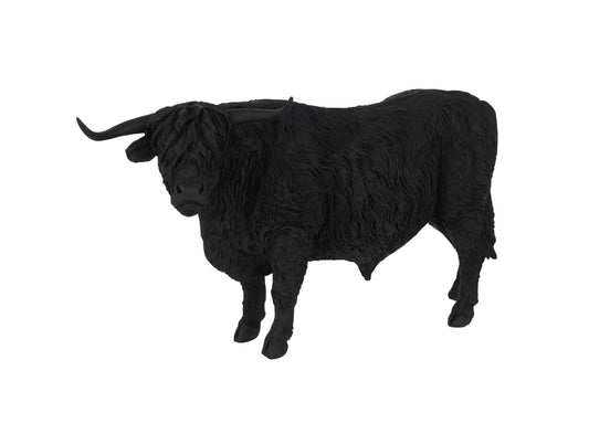 Zwart beeld van een Schotse Hooglander – decoratief dierenbeeld van J-Line