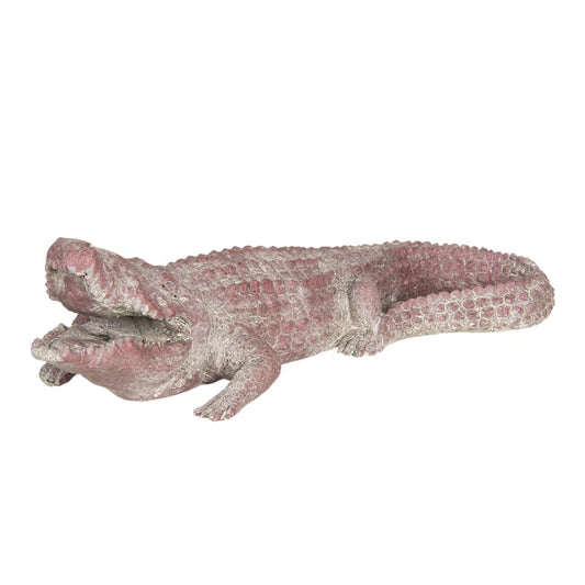 Rode krokodil decoratiebeeld – trendy & gedetailleerd 46 cm