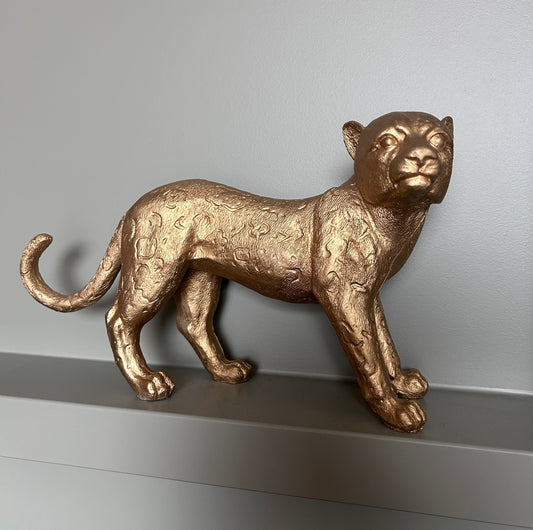 Gouden luipaard beeld Kolony – luxe decoratie 26 cm