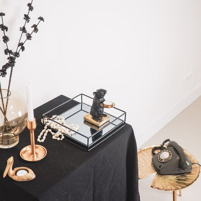 Muis Kandelaar Zwart & Goud – Luxe Dierensculptuur