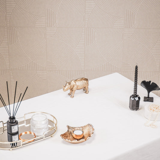 Gouden neushoorn beeld 16 cm van Housevitamin – luxe dieren woondecoratie