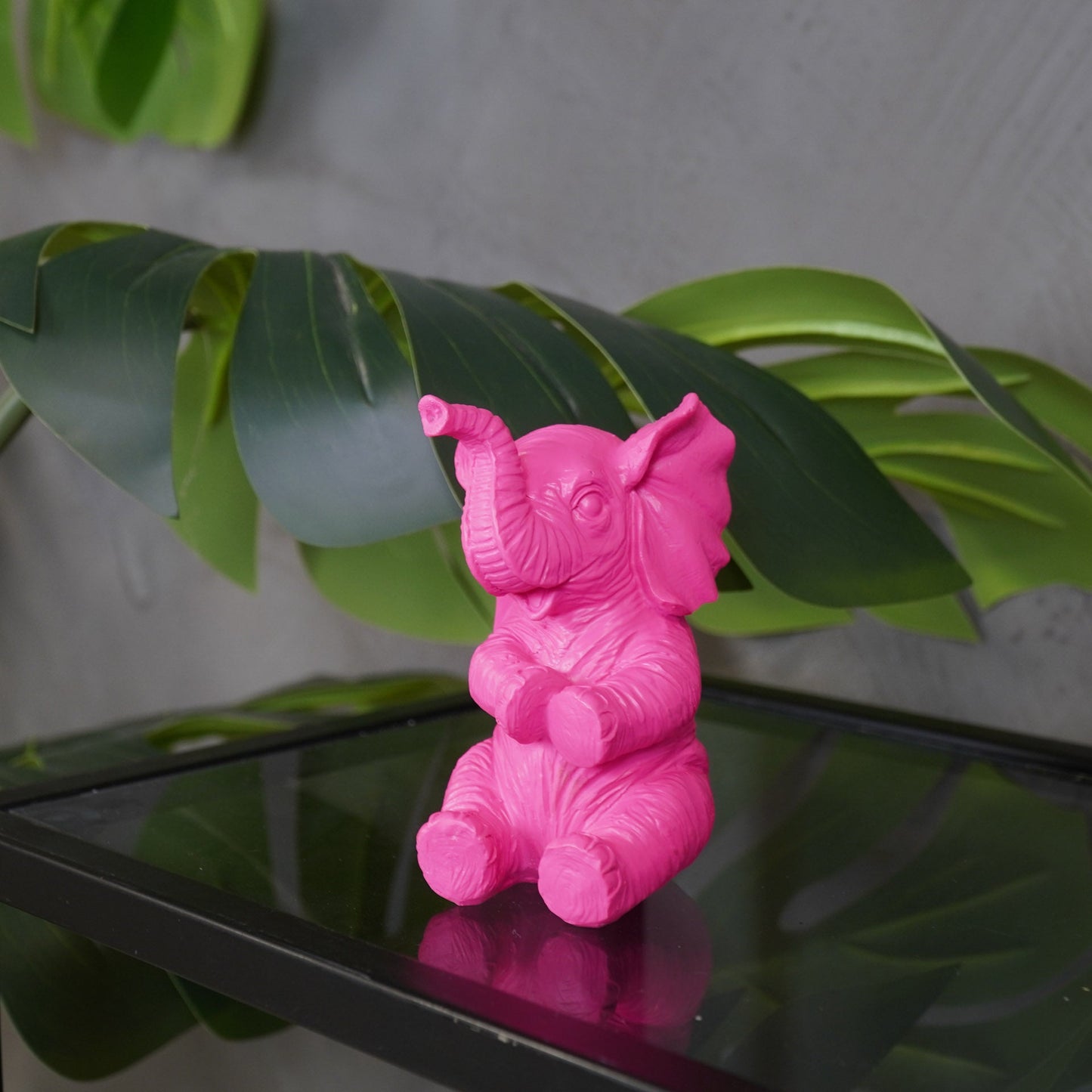 Beeld Olifant – Roze, Wit, Zand & Mint groen