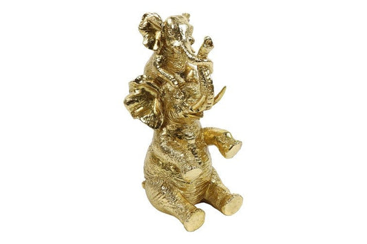 Gouden olifantenbeeld met moeder en baby van Countryfield