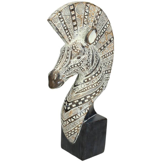 Zebra ornament met hanekam en geometrische patronen – Afrikaanse stijl decoratie