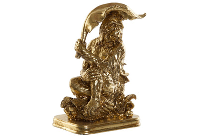 Gouden Apenbeeld met Blad – Speelse Decoratie