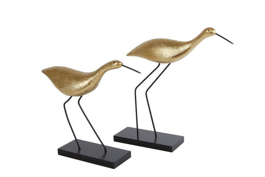 Set van 2 gouden watervogel sculpturen van polyresin – Gifts Amsterdam