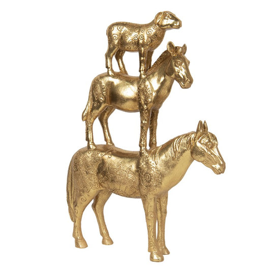 Gouden beeld paard ezel schaap – decoratief dierendesign Clayre & Eef